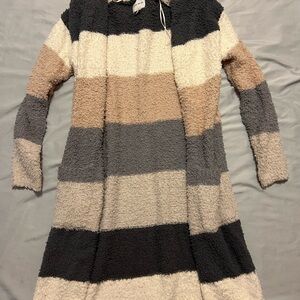 Striped Cozy Long Cardigan